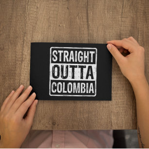 Postal Directamente fuera de Colombia Blanco negro