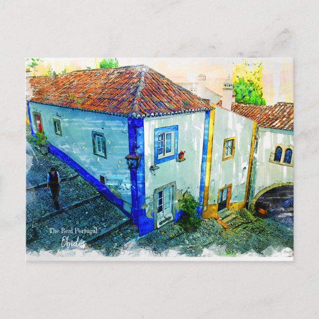 Postal Dirigiéndose al trabajo, Obidos-THE REAL PORTUGAL  (Anverso)