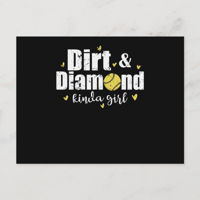 Postal Dirt and Diamond kinda Girl Softball Sport (Anverso)