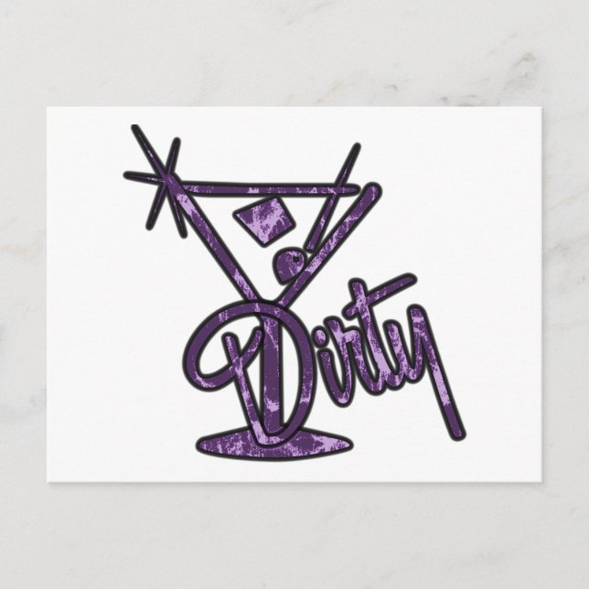 Postal Dirty Martini - Púrpura (Anverso)