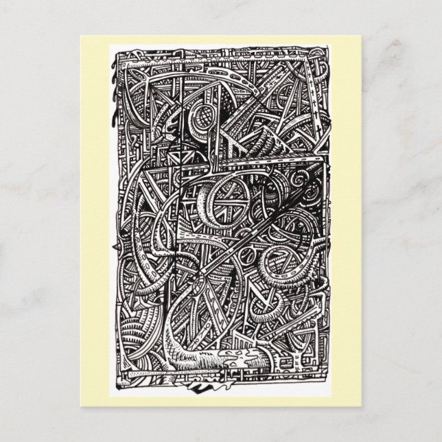 Postal Dis-junction, dibujo de tinta (Anverso)