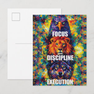 Postal Disciplina de Enfoque Ejecución Águila León Lobo M