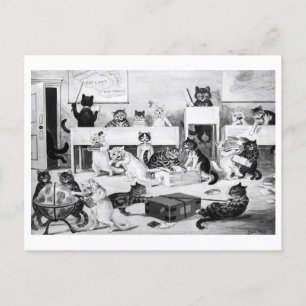 Postal Disciplina del aula de gatos, Louis Wain