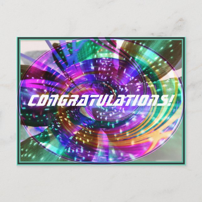 Postal Disco arco iris giratorio (Anverso)