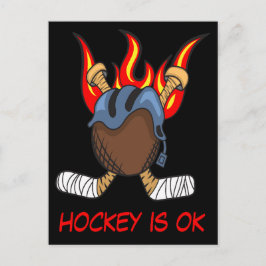 Postal Disco de Hockey en llamas con una cita, Deporte di