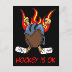Postal Disco de Hockey en llamas con una cita, Deporte di