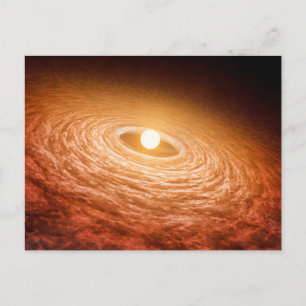 Postal Disco de material que rodea la estrella Fu Orionis