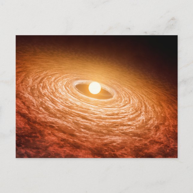 Postal Disco de material que rodea la estrella Fu Orionis (Anverso)