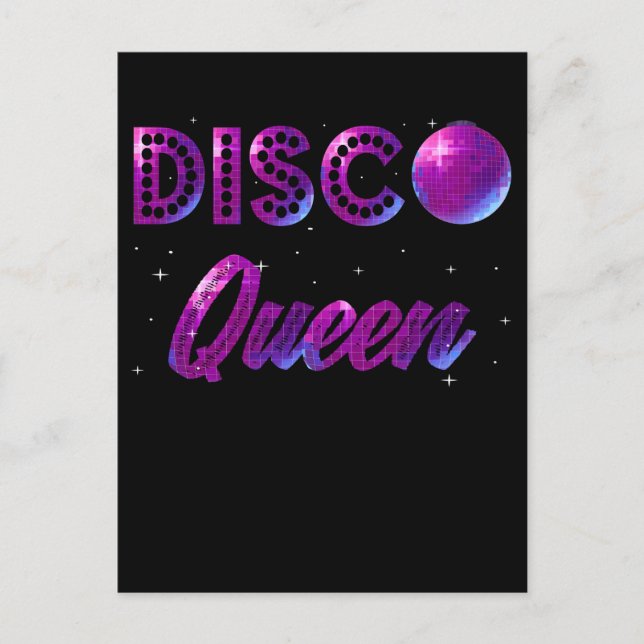 Postal Disco Queen Dancing 70s 80s 90s Music Love (Anverso)