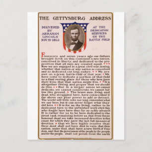 Postal Discurso de Gettysburg de Abraham Lincoln 1863
