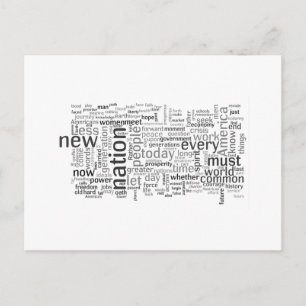 Postal Discurso de inauguración de Obama Tagcloud