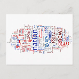 Postal Discurso de inauguración de Obama Tagcloud