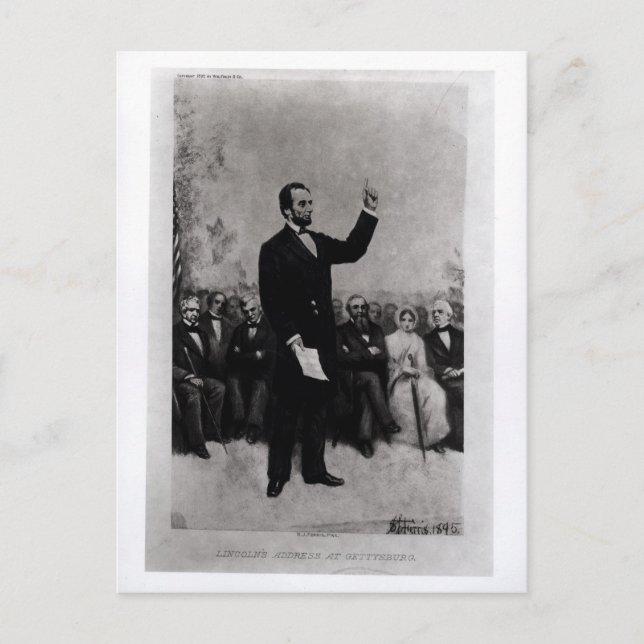 Postal Discurso de Lincoln en Gettysburg, 1895 (Anverso)