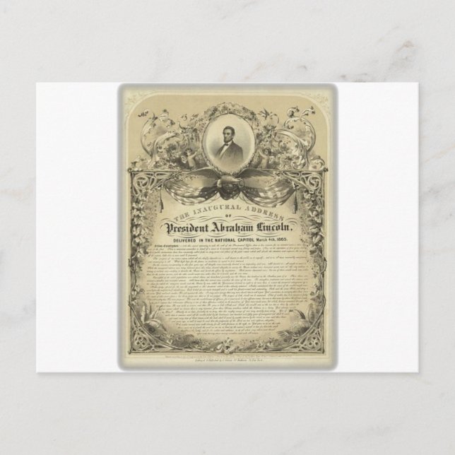 Postal Discurso inaugural del presidente abe lincoln (Anverso)