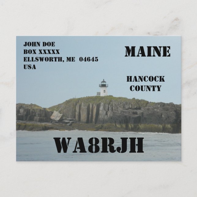 Postal Diseña Tu Propia QSL Operador de Radio HAM Faro (Anverso)