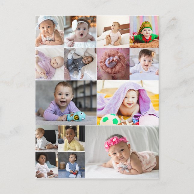 Postal Diseñar su propio Collage de fotos de 15 (Anverso)