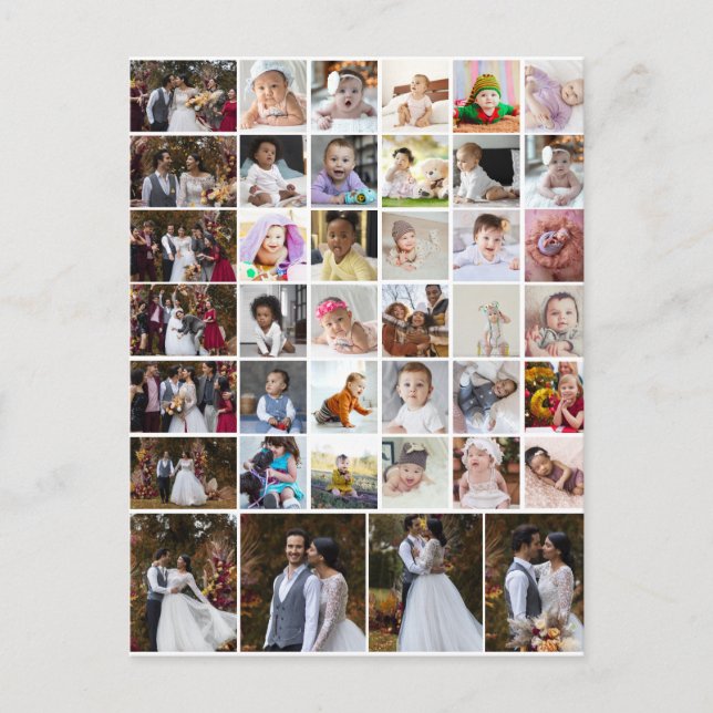 Postal Diseñar su propio Collage de fotos de 40 (Anverso)