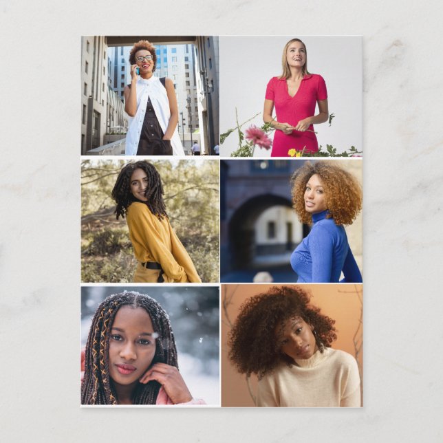 Postal Diseñar su propio Collage de fotos de 6 (Anverso)