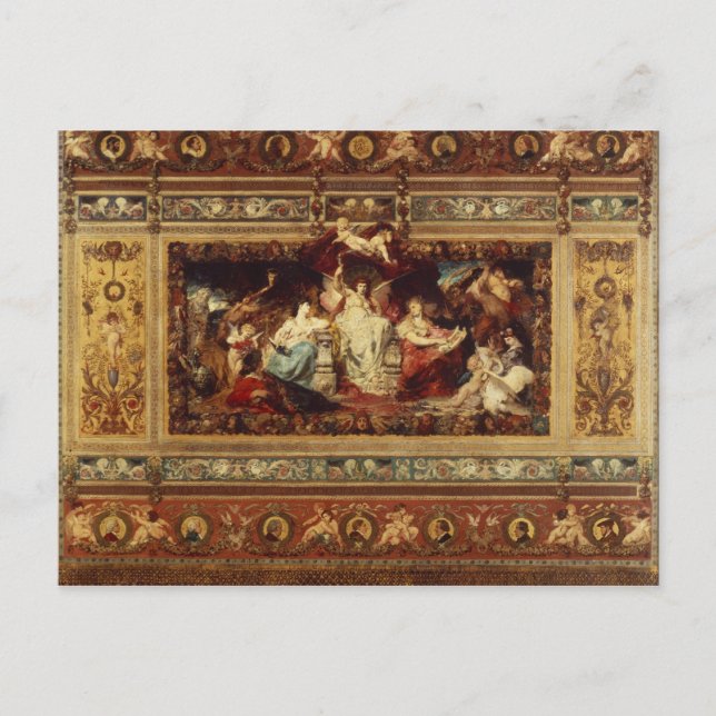 Postal Diseñe para la cortina en la ópera de Dresden (Anverso)