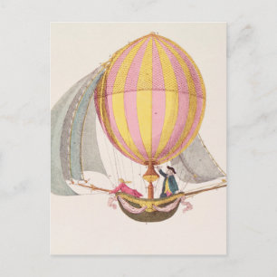 Postal Diseñe para un dirigible, francés, c.1785