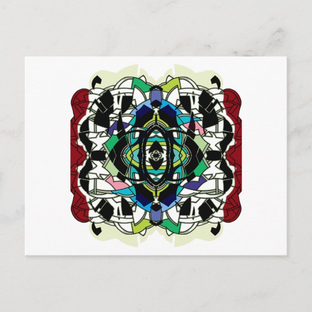 Postal Diseño a cuadros (Anverso)
