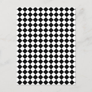 Postal Diseño a cuadros en blanco y negro