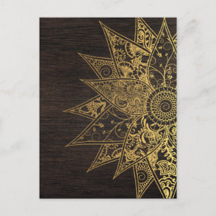 Postal Diseño a mano de henna floral de moda