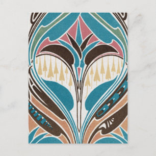 Postal diseño abstracto boho art nouveau chic
