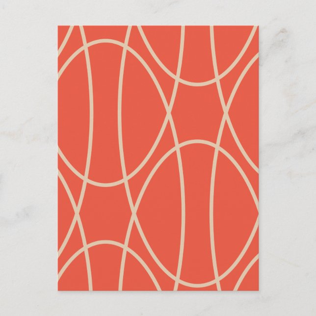 Postal Diseño abstracto de curvas contemporáneas (Anverso)