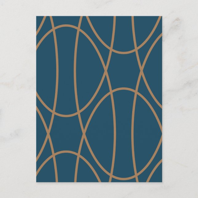 Postal Diseño abstracto de curvas contemporáneas (Anverso)