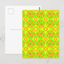 Postal Diseño abstracto de ómbre amarillo del Naranja ver