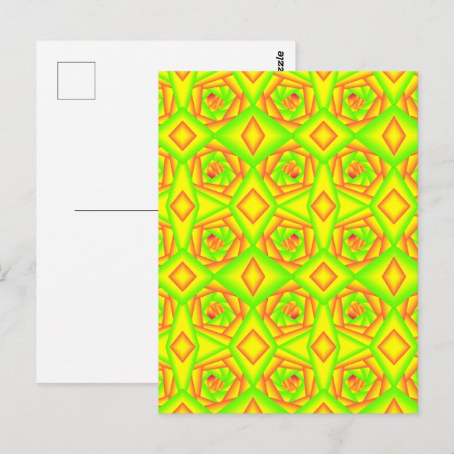 Postal Diseño abstracto de ómbre amarillo del Naranja ver (Anverso / Reverso)