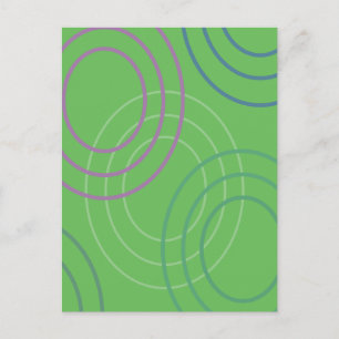 Postal Diseño abstracto de ondas (verde)