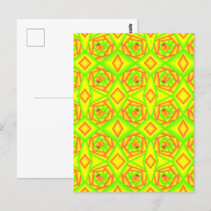 Postal Diseño Abstracto Ombre Naranja Verde Amarillo Cítr