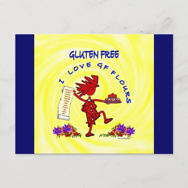 Postal Diseño alegre y libre de gluten (Anverso)