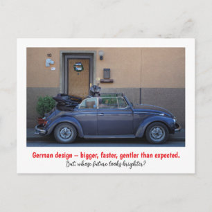 Postal diseño alemán – más grande, más rápido, más suave
