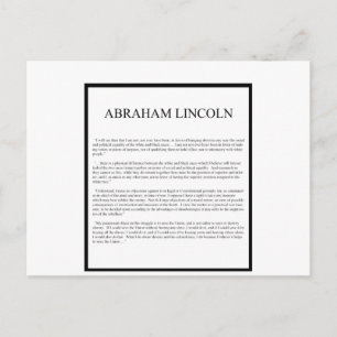 Postal Diseño alternativo Abe honesto