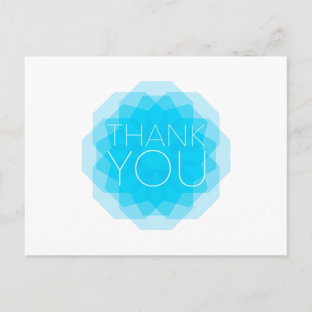 Postal Diseño azul, moderno, sencillo y elegante de Graci (Anverso)