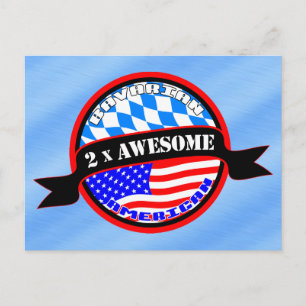Postal Diseño bávaro americano 2x asombroso