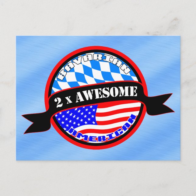 Postal Diseño bávaro americano 2x asombroso (Anverso)