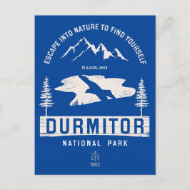 Postal Diseño blanco del Parque Nacional Durmitor Montene