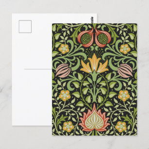 Postal Diseño botánico floral persa William Morris