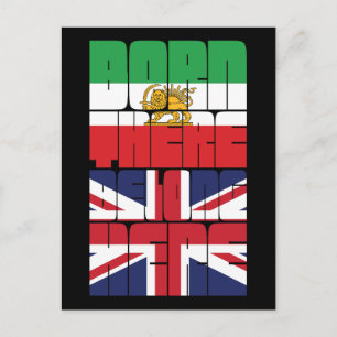 Postal Diseño británico iraní nacido allí pertenece aquí
