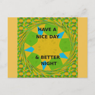Postal Diseño circular "Ten un buen día y una mejor noche