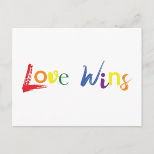 Postal Diseño colorido, alegre y creativo de Love Wins