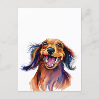 Postal Diseño colorido de Dachshund