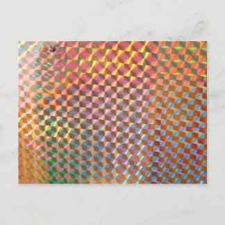 Postal diseño colorido de fotografía metalizado holográfi