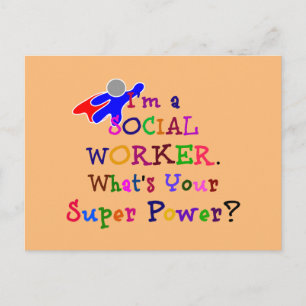 Postal Diseño colorido de trabajador social