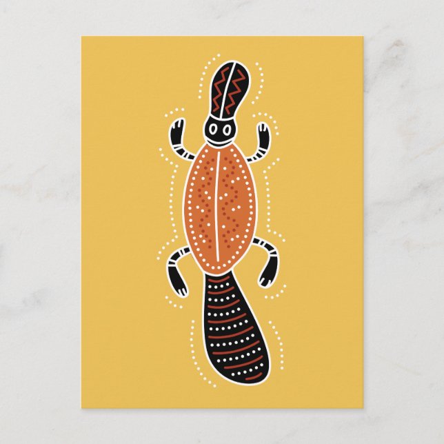 Postal Diseño con puntos Platypus (Anverso)
