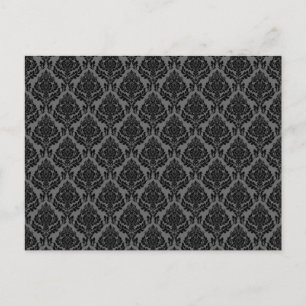 Postal Diseño Damask (Gris y Negro)